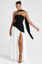 Miss | Jurk Dames Maxi Strapless - Viscose Blend - Miss Madera