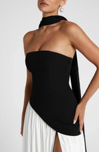 Miss | Jurk Dames Maxi Strapless - Viscose Blend - Miss Madera