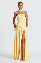 Miss | Jurk Dames Maxi Strapless - Viscose Blend - Miss Madera