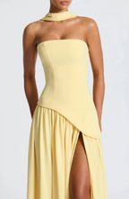 Miss | Jurk Dames Maxi Strapless - Viscose Blend - Miss Madera