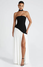 Miss | Jurk Dames Maxi Strapless - Viscose Blend - Miss Madera