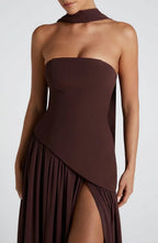 Miss | Jurk Dames Maxi Strapless - Viscose Blend - Miss Madera