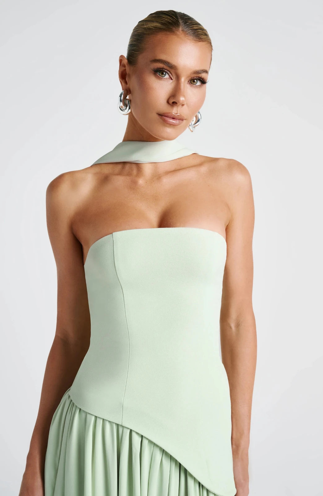 Miss | Jurk Dames Maxi Strapless - Viscose Blend - Miss Madera