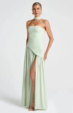 Miss | Jurk Dames Maxi Strapless - Viscose Blend - Miss Madera