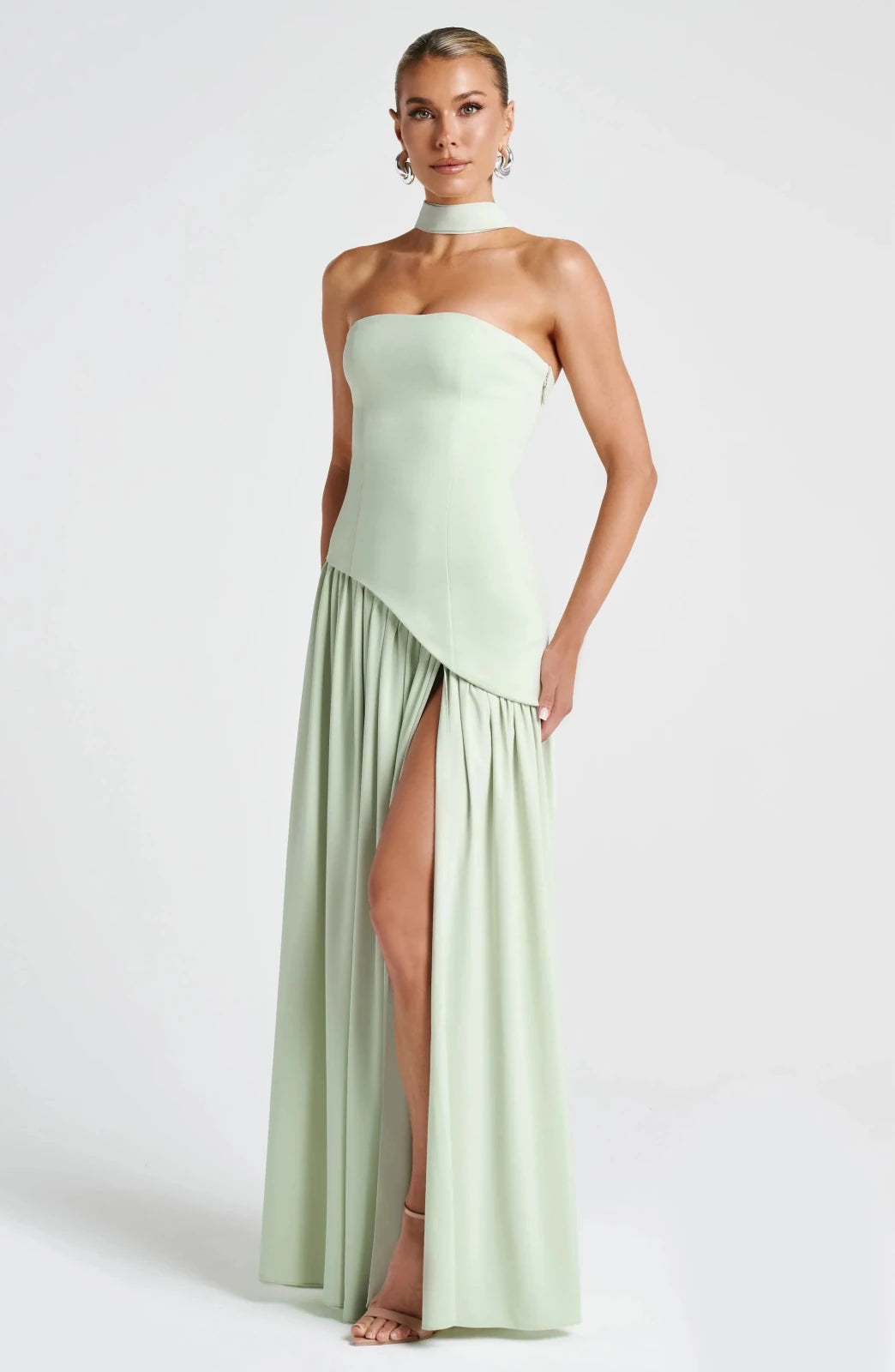 Miss | Jurk Dames Maxi Strapless - Viscose Blend - Miss Madera