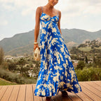 Miss | Jurk Dames Maxi Sweetheart Geplooide Rok Gerucht Lijfje - Miss Madera MIS-HOHLCS