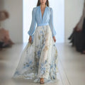Miss | Jurk Dames Maxi V-hals Bloemenprint - Viscose - Miss Madera MIS-TURJ7A