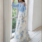 Miss | Jurk Dames Maxi V-hals Bloemenprint - Viscose - Miss Madera MIS-TURJ7A