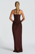 Miss | Jurk Dames Maxi Vierkante Hals Avond - Polyester - Miss Madera MIS-1PXRIB