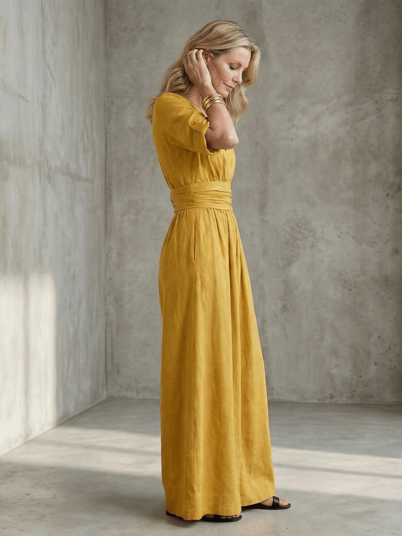 Miss | Jurk Dames Maxi Wikkel V-hals - Viscose - Miss Madera MIS-SKYNZA