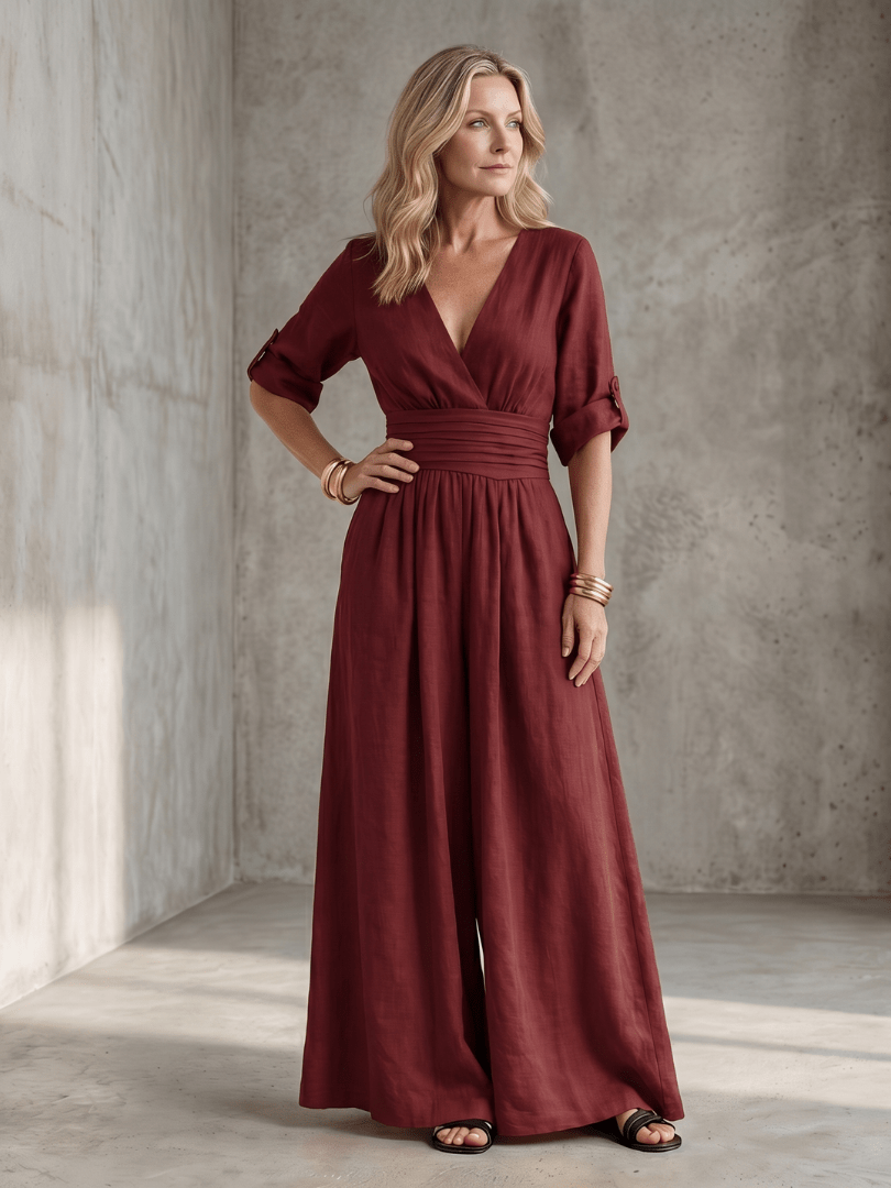 Miss | Jurk Dames Maxi Wikkel V-hals - Viscose - Miss Madera MIS-6OMOLU