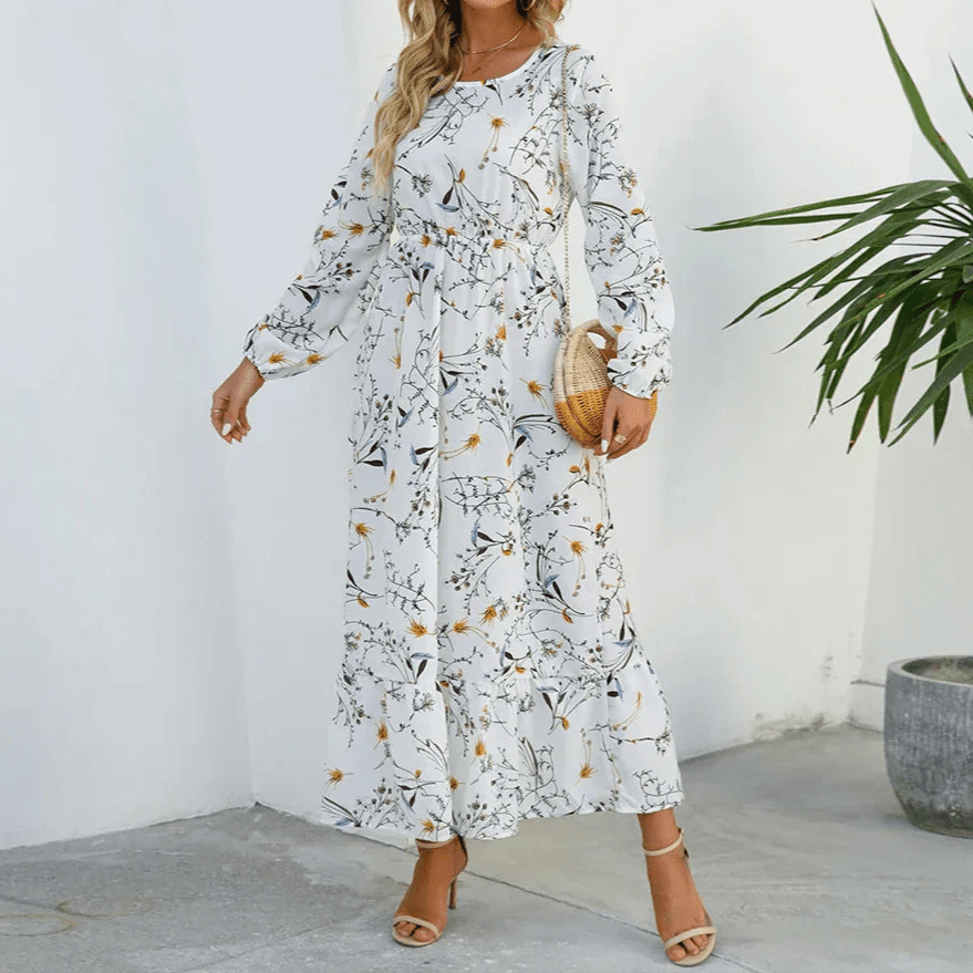 Miss | Jurk Dames Maxi Zomer Bloemenprint - Viscose - Miss Madera MIS-LANRF2