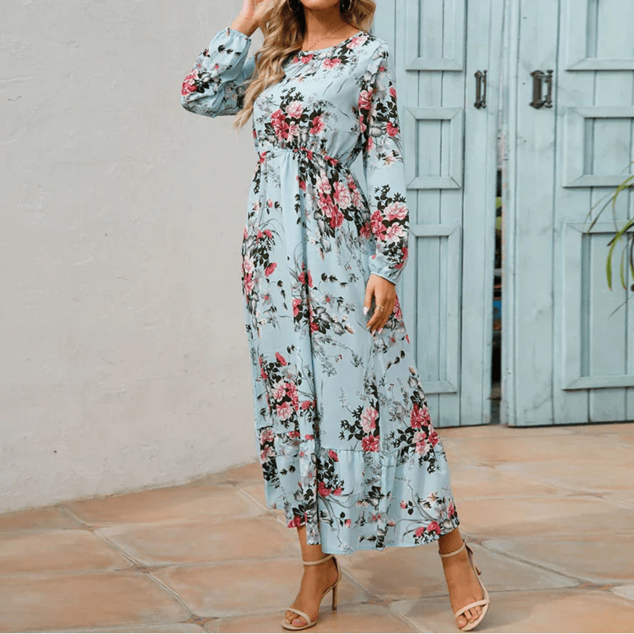 Miss | Jurk Dames Maxi Zomer Bloemenprint - Viscose - Miss Madera MIS-ANG47S