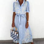 Miss | Jurk Dames Maxi Zomer Borduurwerk - Viscose - Miss Madera MIS-QLEMB4
