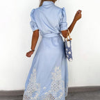 Miss | Jurk Dames Maxi Zomer Borduurwerk - Viscose - Miss Madera MIS-QLEMB4