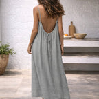 Miss | Jurk Dames Maxi Zomer Spaghettibandjes - Linnen - Miss Madera MIS-7Z9Z8C