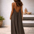 Miss | Jurk Dames Maxi Zomer Spaghettibandjes - Linnen - Miss Madera MIS-94E8U5