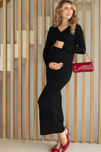 Miss | Jurk Dames Maxi Zwangerschap V-Hals Zomer - Viscose - Miss Madera MIS-XCBGGE