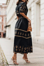 Miss | Jurk Dames Midi A-lijn Boho Print - Viscose - Miss Madera MIS-48ARH7