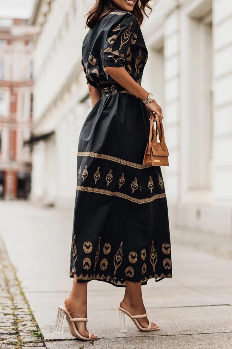 Miss | Jurk Dames Midi A-lijn Boho Print - Viscose - Miss Madera MIS-48ARH7