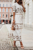 Miss | Jurk Dames Midi A-lijn Boho Print - Viscose - Miss Madera MIS-48ARH7