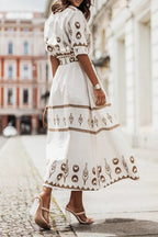 Miss | Jurk Dames Midi A-lijn Boho Print - Viscose - Miss Madera MIS-48ARH7