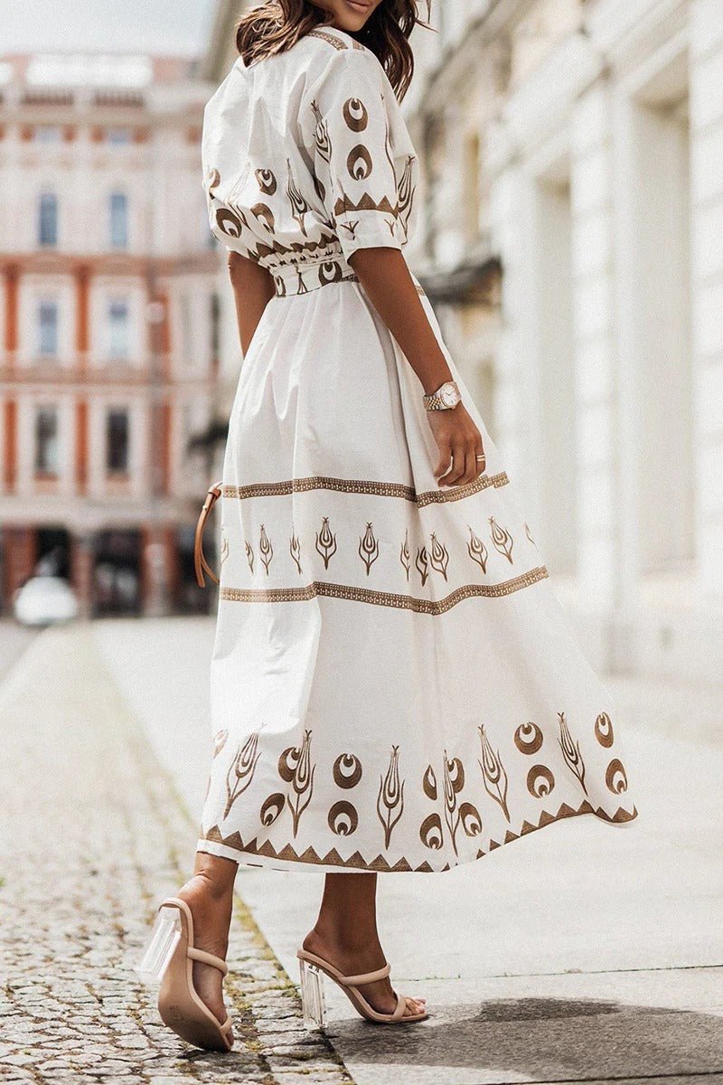 Miss | Jurk Dames Midi A-lijn Boho Print - Viscose - Miss Madera MIS-48ARH7