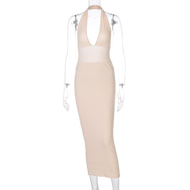 Miss | Jurk Dames Midi Backless - Gebreid - Miss Madera MIS-6B1872