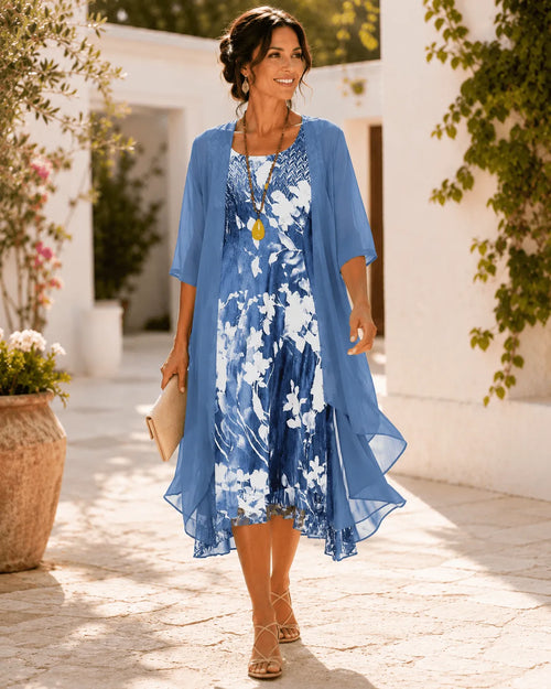Miss | Jurk Dames Midi Bloemenprint - Chiffon - Miss Madera MIS-R6M33Z