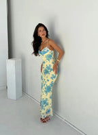 Midi Jurk Dames Mouwloos Ronde Hals Bloemenprint - Miss Madera MIS-0E9FEA