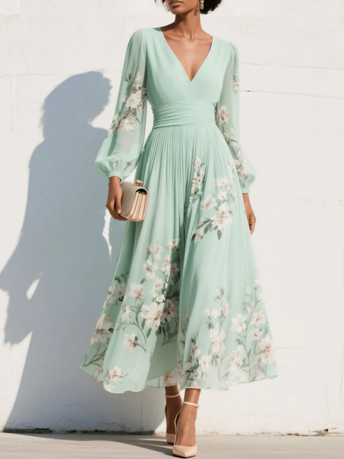 Miss | Jurk Dames Midi Bloemenprint - Viscose - Miss Madera MIS-8KCAWR
