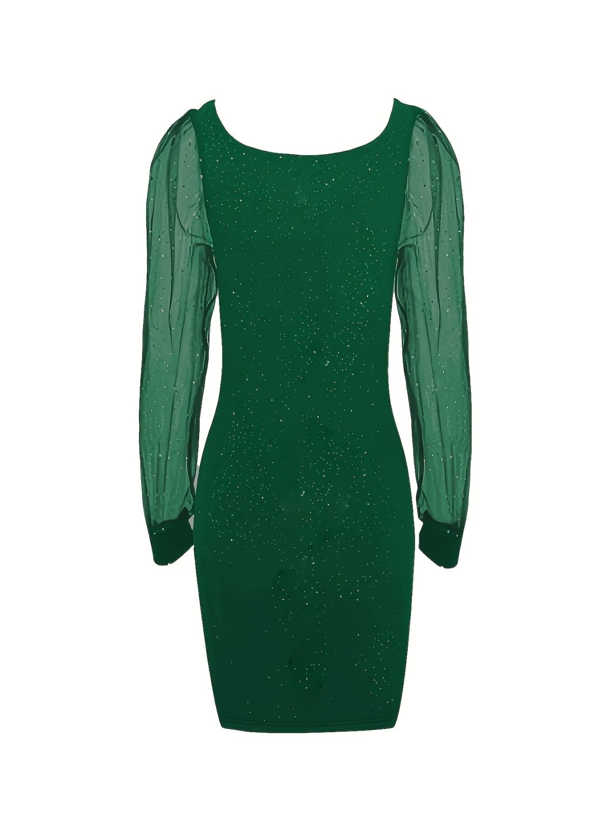 Miss | Jurk Dames Midi Bodycon Glitter Transparante Mouwen - Polyester - Miss Madera MIS-MB303R