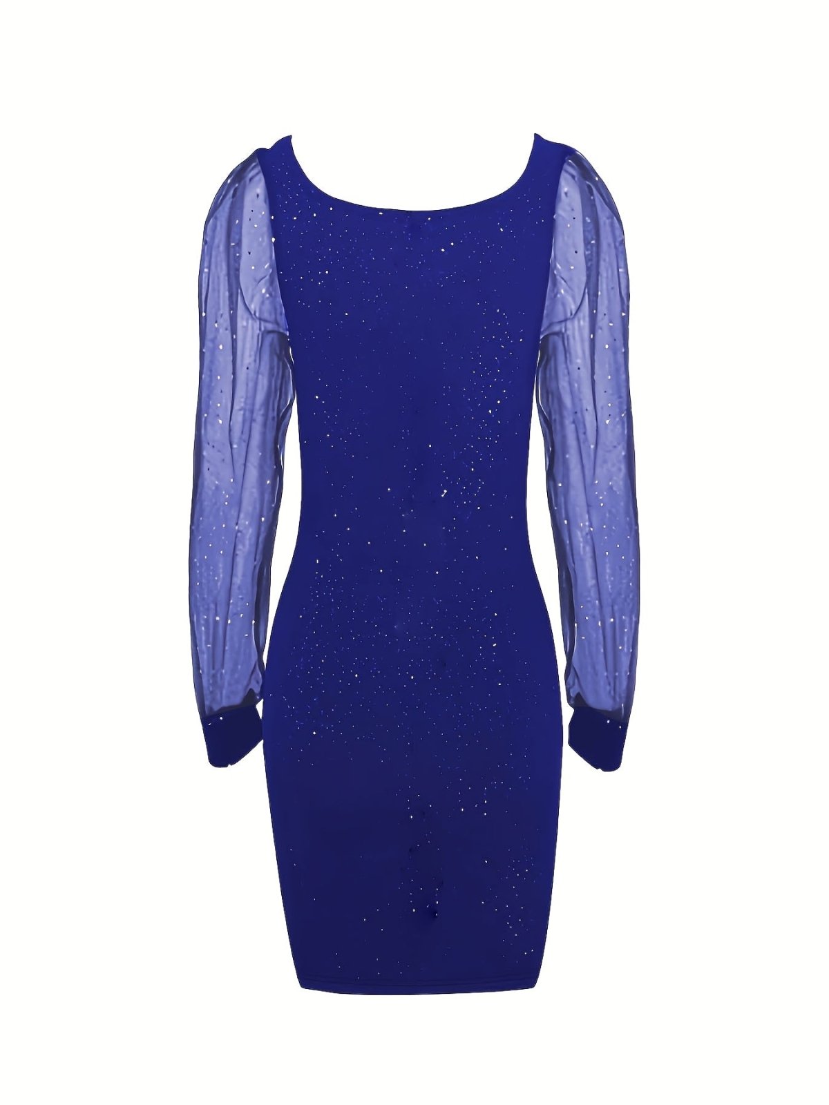 Miss | Jurk Dames Midi Bodycon Glitter Transparante Mouwen - Polyester - Miss Madera MIS-MB303R