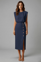 Miss | Jurk Dames Midi Casual Elegant - Polyester - Miss Madera MIS-8F1829