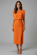 Miss | Jurk Dames Midi Casual Elegant - Polyester - Miss Madera MIS-8198EA