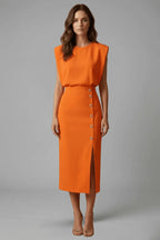 Miss | Jurk Dames Midi Casual Elegant - Polyester - Miss Madera MIS-8198EA