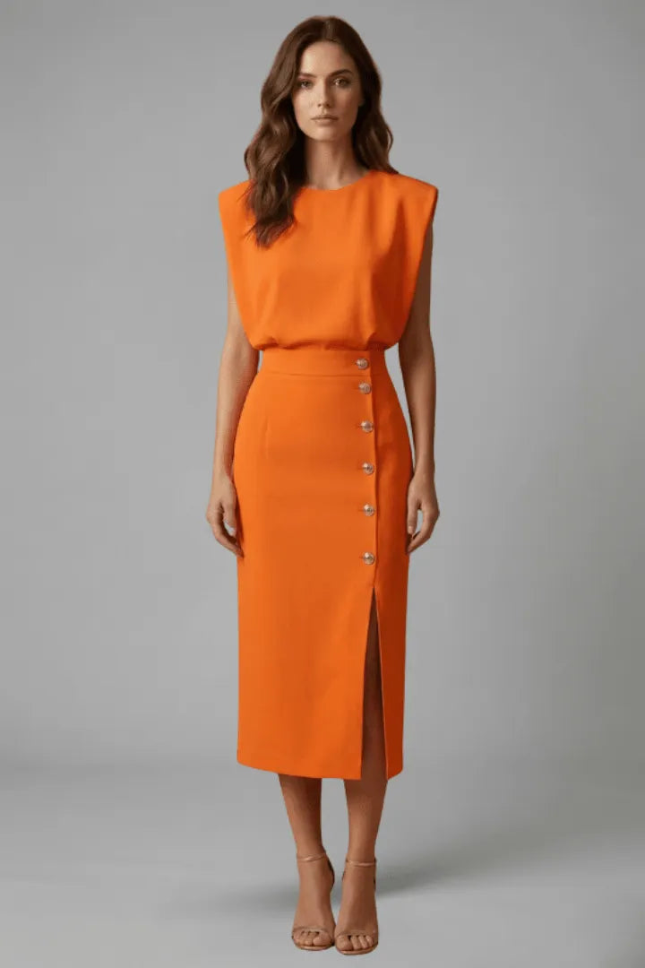 Miss | Jurk Dames Midi Casual Elegant - Polyester - Miss Madera MIS-8198EA