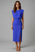 Miss | Jurk Dames Midi Casual Elegant - Polyester - Miss Madera MIS-29F3F4