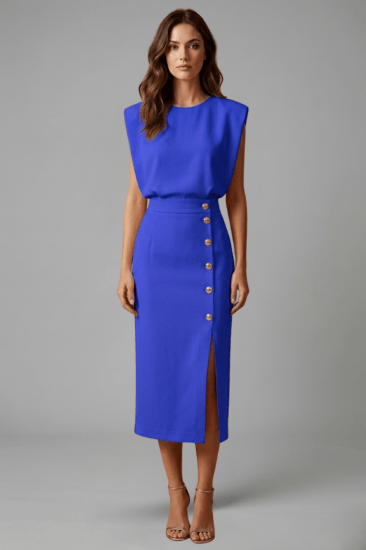 Miss | Jurk Dames Midi Casual Elegant - Polyester - Miss Madera MIS-29F3F4