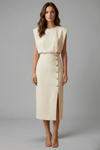 Miss | Jurk Dames Midi Casual Elegant - Polyester - Miss Madera MIS-C78BBF