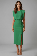 Miss | Jurk Dames Midi Casual Elegant - Polyester - Miss Madera MIS-911C79
