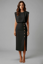 Miss | Jurk Dames Midi Casual Elegant - Polyester - Miss Madera MIS-78C26C