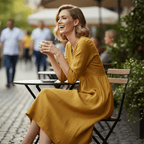 Miss | Jurk Dames Midi Casual - Katoenmix - Miss Madera