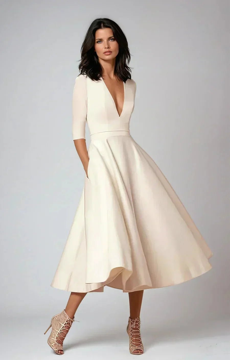 Miss | Jurk Dames Midi Casual - Polyester Mix - Miss Madera MIS-1F3425