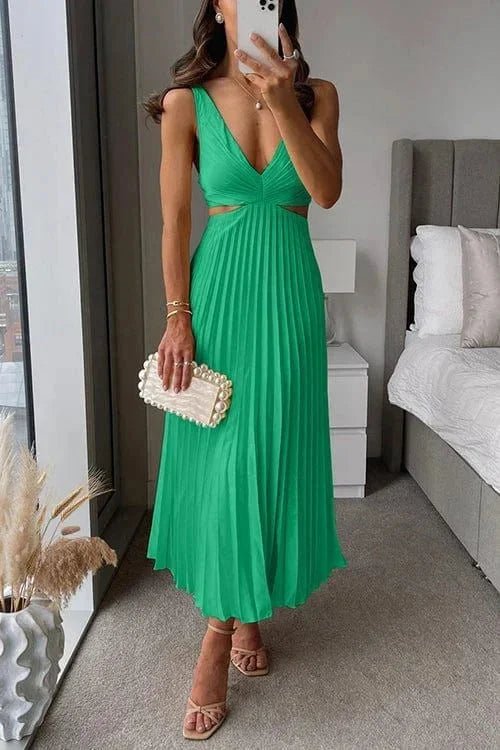 Miss | Jurk Dames Midi Elegant Plissé - Polyester - Miss Madera MIS-9088A8
