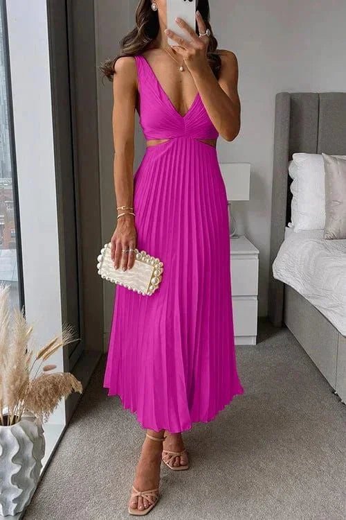 Miss | Jurk Dames Midi Elegant Plissé - Polyester - Miss Madera MIS-BF1710