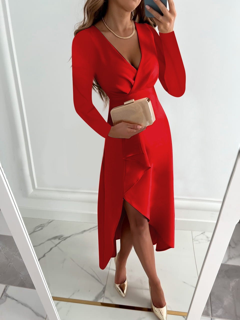 Miss | Jurk Dames Midi Elegant - Polyester - Miss Madera MIS-712C4A
