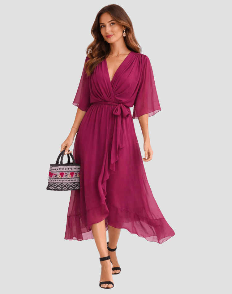 Miss | Jurk Dames Midi Elegant - Polyester - Miss Madera