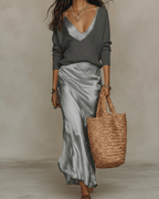 Miss | Jurk Dames Midi Elegant Set - Satijn - Miss Madera MIS-BHFMOT