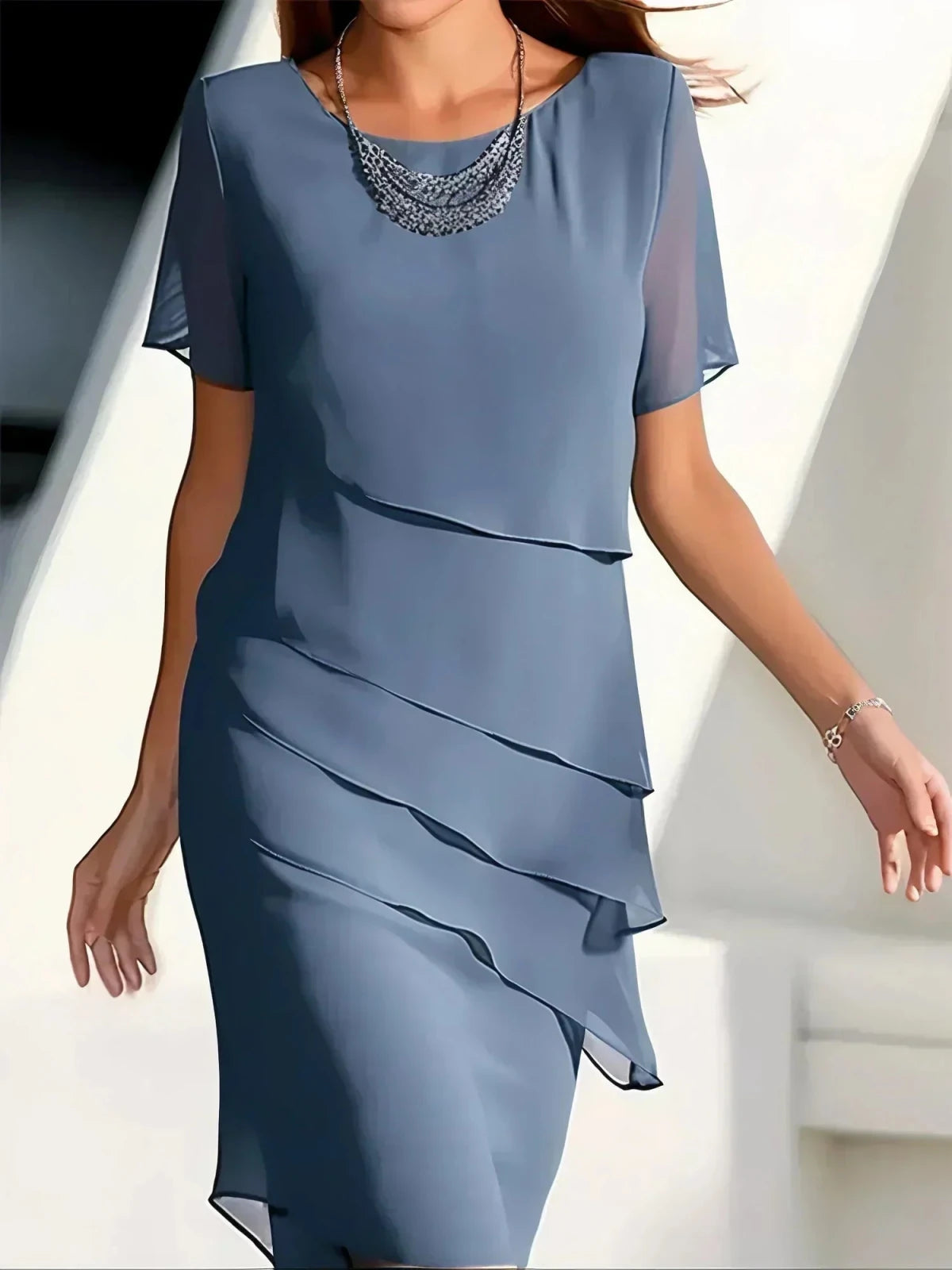 Miss | Jurk Dames Midi Figuurvriendelijk - Viscose - Miss Madera